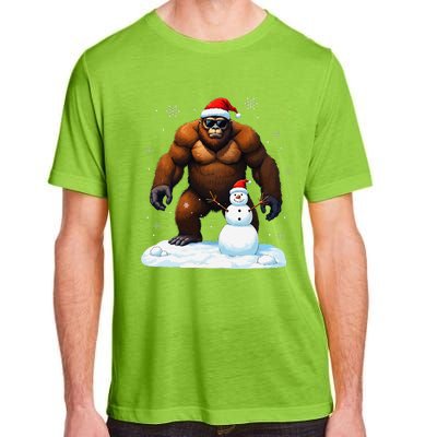 Bigfoot Santa Hat Snowman Merry Christmas Snow Adults Adult ChromaSoft Performance T-Shirt