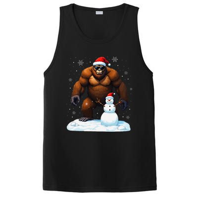 Bigfoot Santa Hat Snowman Merry Christmas Snow Adults PosiCharge Competitor Tank