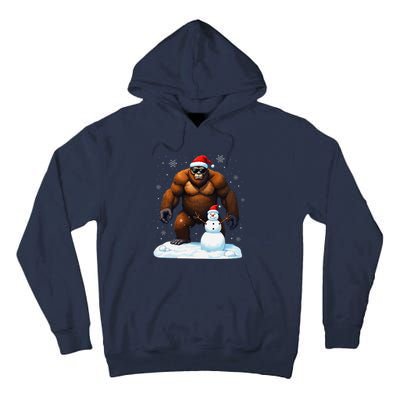 Bigfoot Santa Hat Snowman Merry Christmas Snow Adults Tall Hoodie