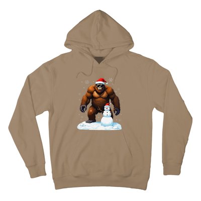 Bigfoot Santa Hat Snowman Merry Christmas Snow Adults Hoodie