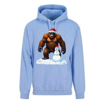 Bigfoot Santa Hat Snowman Merry Christmas Snow Adults Unisex Surf Hoodie