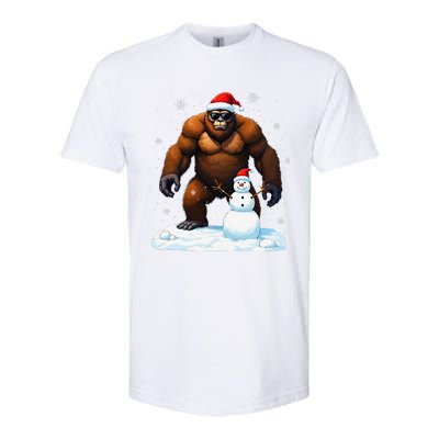 Bigfoot Santa Hat Snowman Merry Christmas Snow Adults Softstyle CVC T-Shirt