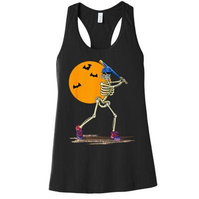 Baseball Skeleton Halloween Men Baseball Halloween Women's Racerback Tank