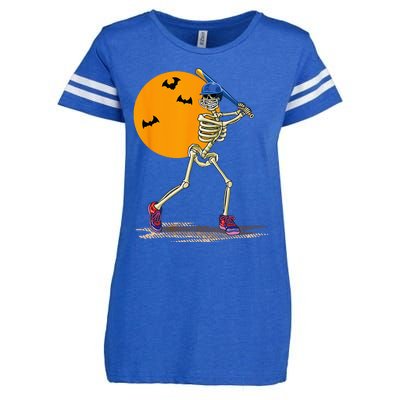 Baseball Skeleton Halloween Men Baseball Halloween Enza Ladies Jersey Football T-Shirt