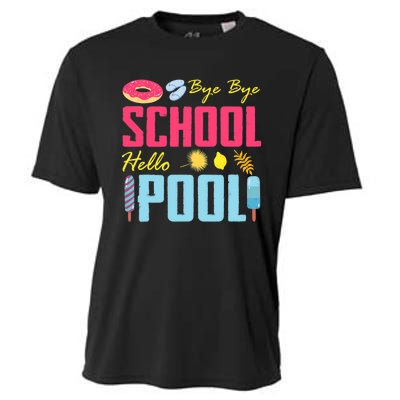 Bye School Hello Pool Beach Last Day Of School Cooling Performance Crew T-Shirt