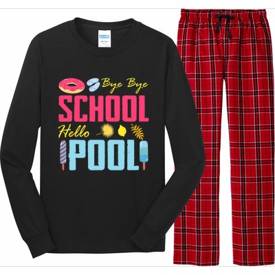 Bye School Hello Pool Beach Last Day Of School Long Sleeve Pajama Set