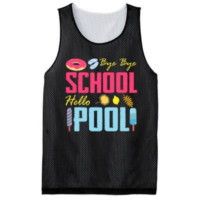 Bye School Hello Pool Beach Last Day Of School Mesh Reversible Basketball Jersey Tank