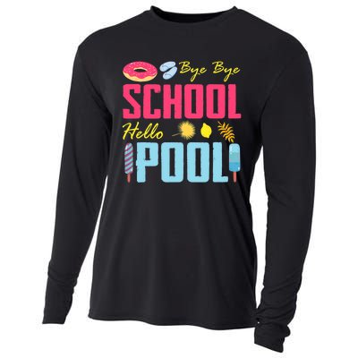 Bye School Hello Pool Beach Last Day Of School Cooling Performance Long Sleeve Crew