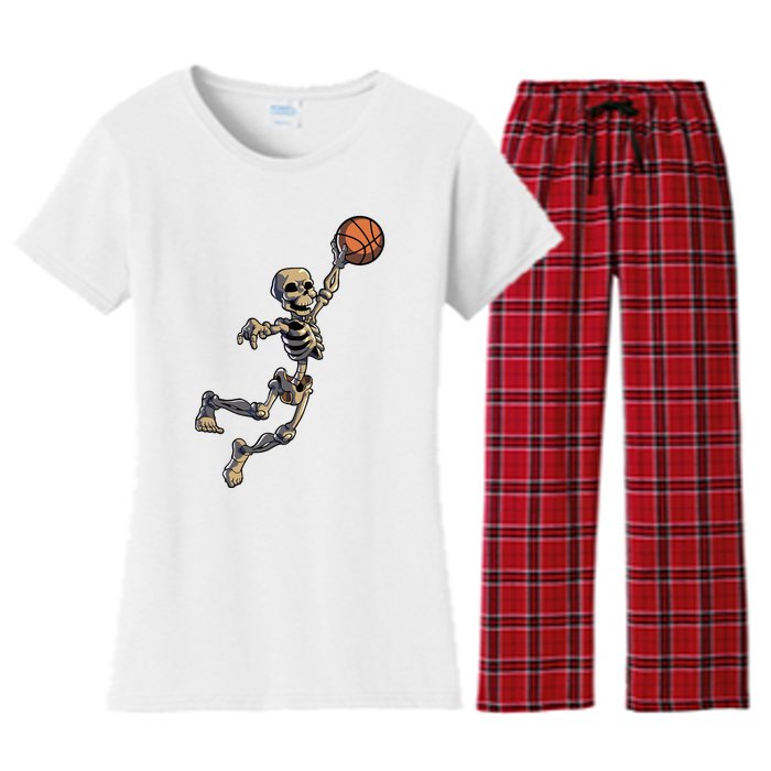 Basketball Skeleton Halloween Men Basketball Halloween Women's Flannel Pajama Set