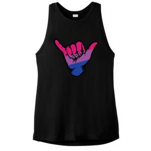 Bisexual Shaka Hand Bi Pride Flag Bisexual Pride Day Ladies PosiCharge Tri-Blend Wicking Tank