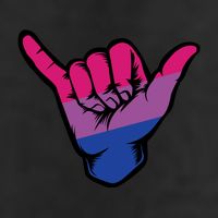 Bisexual Shaka Hand Bi Pride Flag Bisexual Pride Day 7 Panel Mesh Trucker Snapback Hat