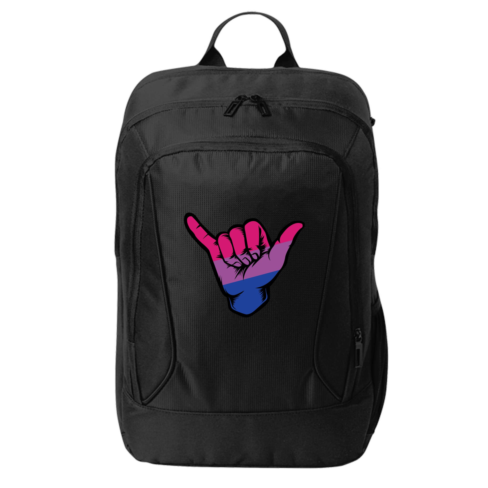 Bisexual Shaka Hand Bi Pride Flag Bisexual Pride Day City Backpack