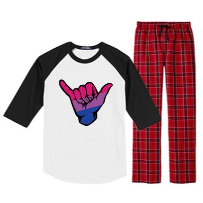 Bisexual Shaka Hand Bi Pride Flag Bisexual Pride Day Raglan Sleeve Pajama Set