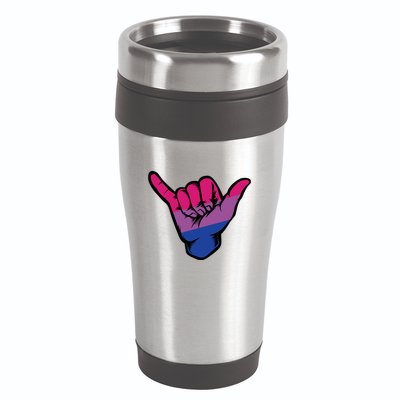 Bisexual Shaka Hand Bi Pride Flag Bisexual Pride Day 16oz Travel Tumbler