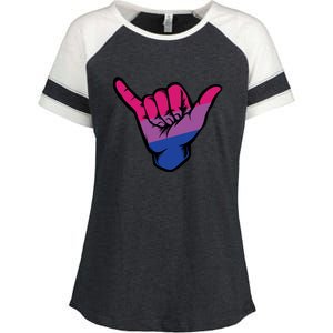 Bisexual Shaka Hand Bi Pride Flag Bisexual Pride Day Enza Ladies Jersey Colorblock Tee