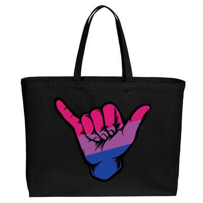 Bisexual Shaka Hand Bi Pride Flag Bisexual Pride Day Cotton Canvas Jumbo Tote