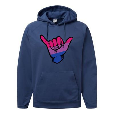 Bisexual Shaka Hand Bi Pride Flag Bisexual Pride Day Performance Fleece Hoodie