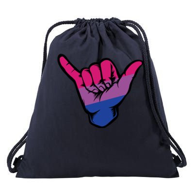 Bisexual Shaka Hand Bi Pride Flag Bisexual Pride Day Drawstring Bag