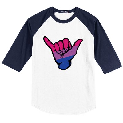 Bisexual Shaka Hand Bi Pride Flag Bisexual Pride Day Baseball Sleeve Shirt