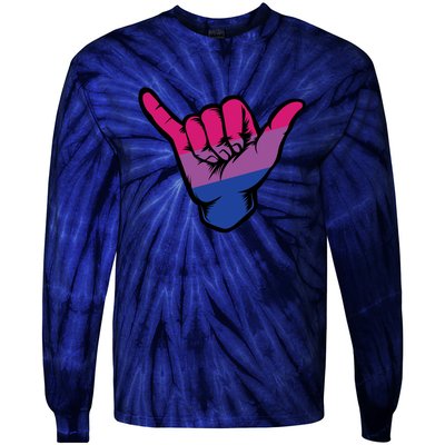 Bisexual Shaka Hand Bi Pride Flag Bisexual Pride Day Tie-Dye Long Sleeve Shirt