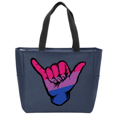 Bisexual Shaka Hand Bi Pride Flag Bisexual Pride Day Zip Tote Bag