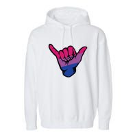 Bisexual Shaka Hand Bi Pride Flag Bisexual Pride Day Garment-Dyed Fleece Hoodie