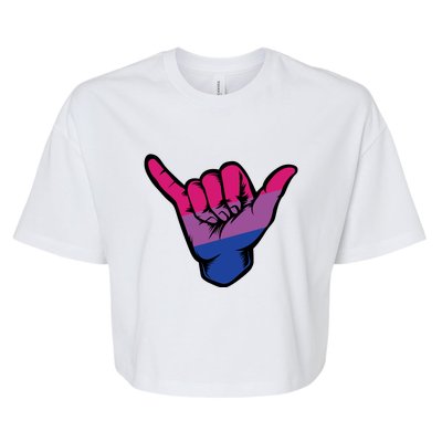 Bisexual Shaka Hand Bi Pride Flag Bisexual Pride Day Bella+Canvas Jersey Crop Tee