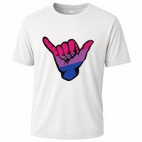 Bisexual Shaka Hand Bi Pride Flag Bisexual Pride Day Cooling Performance Crew T-Shirt