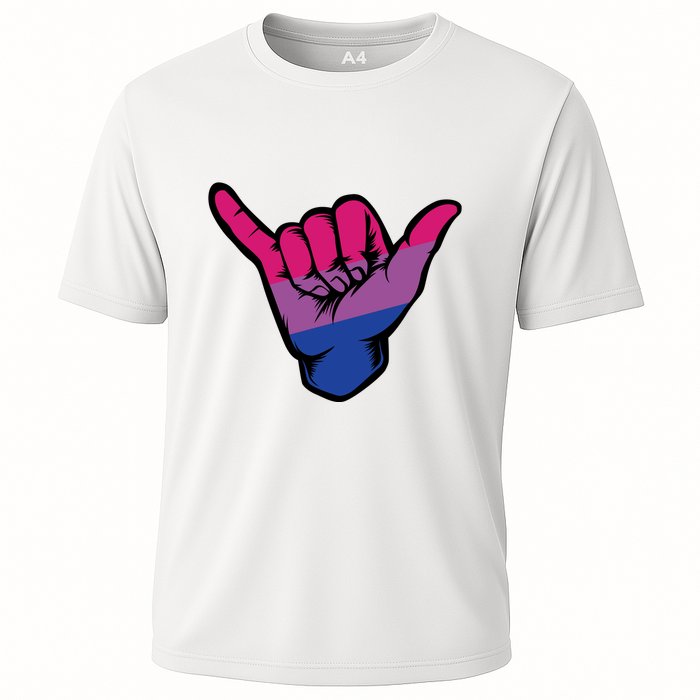 Bisexual Shaka Hand Bi Pride Flag Bisexual Pride Day Cooling Performance Crew T-Shirt