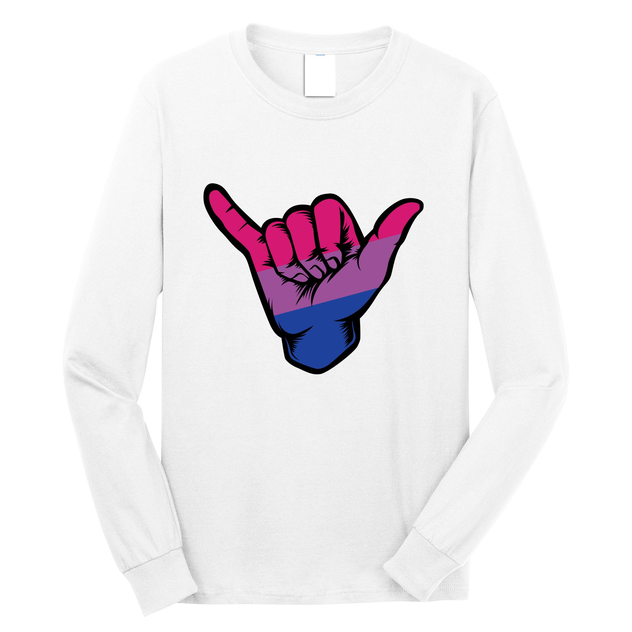 Bisexual Shaka Hand Bi Pride Flag Bisexual Pride Day Long Sleeve Shirt