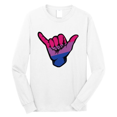 Bisexual Shaka Hand Bi Pride Flag Bisexual Pride Day Long Sleeve Shirt