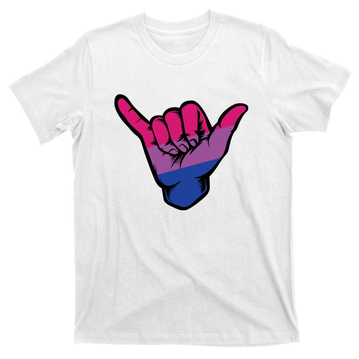 Bisexual Shaka Hand Bi Pride Flag Bisexual Pride Day T-Shirt