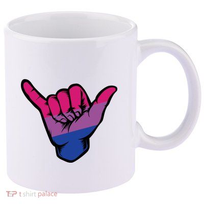 Bisexual Shaka Hand Bi Pride Flag Bisexual Pride Day 11oz C Handle Ceramic Mug
