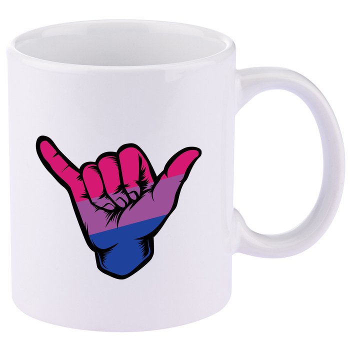 Bisexual Shaka Hand Bi Pride Flag Bisexual Pride Day 11oz C Handle Ceramic Mug