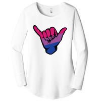 Bisexual Shaka Hand Bi Pride Flag Bisexual Pride Day Women's Perfect Tri Tunic Long Sleeve Shirt