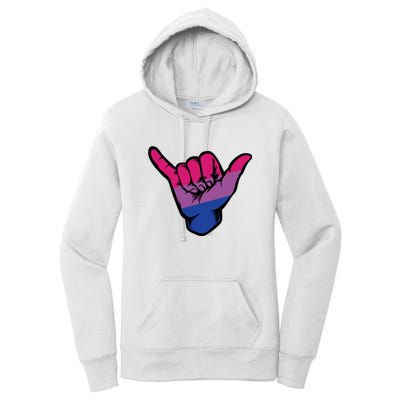 Bisexual Shaka Hand Bi Pride Flag Bisexual Pride Day Women's Pullover Hoodie