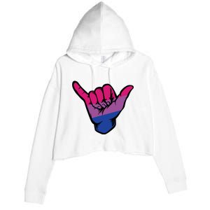 Bisexual Shaka Hand Bi Pride Flag Bisexual Pride Day Crop Fleece Hoodie