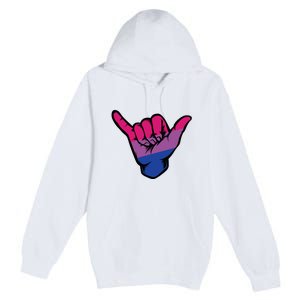 Bisexual Shaka Hand Bi Pride Flag Bisexual Pride Day Premium Pullover Hoodie