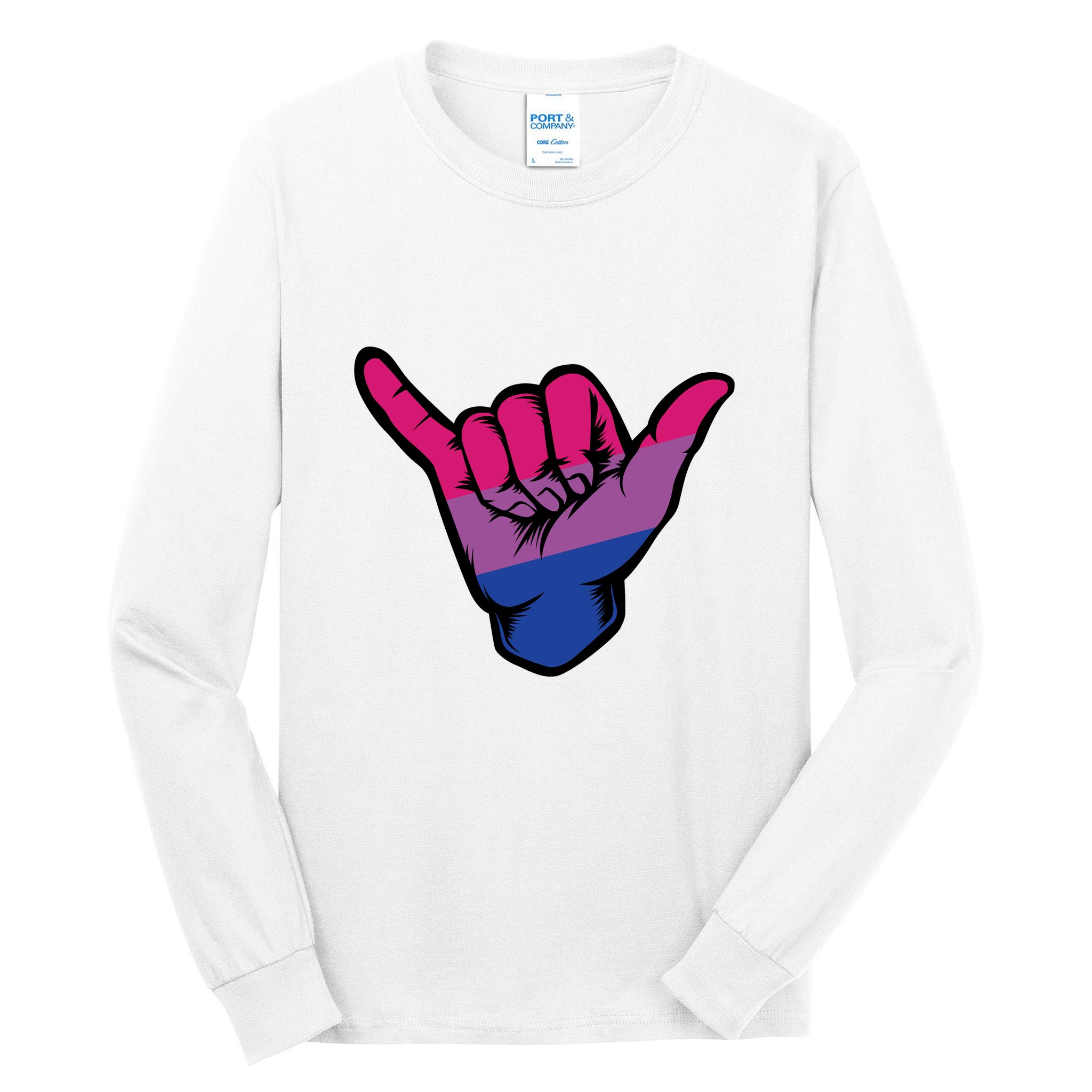 Bisexual Shaka Hand Bi Pride Flag Bisexual Pride Day Tall Long Sleeve T-Shirt
