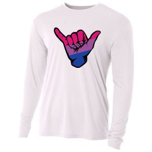 Bisexual Shaka Hand Bi Pride Flag Bisexual Pride Day Cooling Performance Long Sleeve Crew