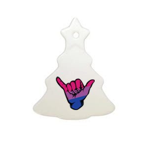 Bisexual Shaka Hand Bi Pride Flag Bisexual Pride Day Ceramic Tree Ornament