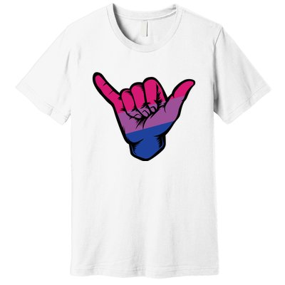 Bisexual Shaka Hand Bi Pride Flag Bisexual Pride Day Premium T-Shirt