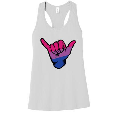 Bisexual Shaka Hand Bi Pride Flag Bisexual Pride Day Women's Racerback Tank