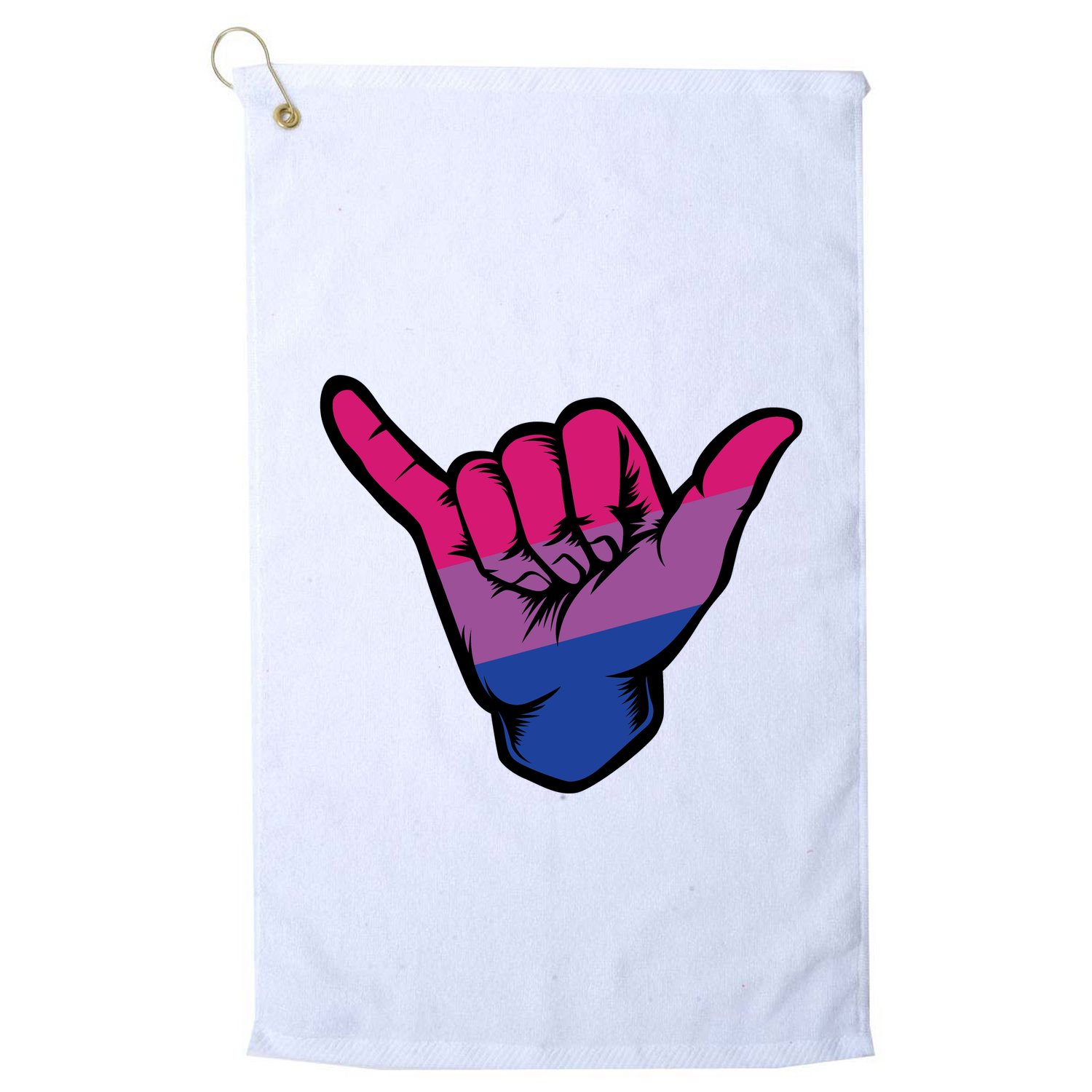 Bisexual Shaka Hand Bi Pride Flag Bisexual Pride Day Golf Towel