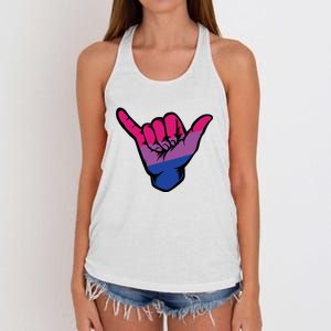 Bisexual Shaka Hand Bi Pride Flag Bisexual Pride Day Women's Knotted Racerback Tank