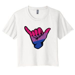 Bisexual Shaka Hand Bi Pride Flag Bisexual Pride Day Women's Crop Top Tee