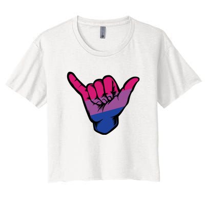 Bisexual Shaka Hand Bi Pride Flag Bisexual Pride Day Women's Crop Top Tee