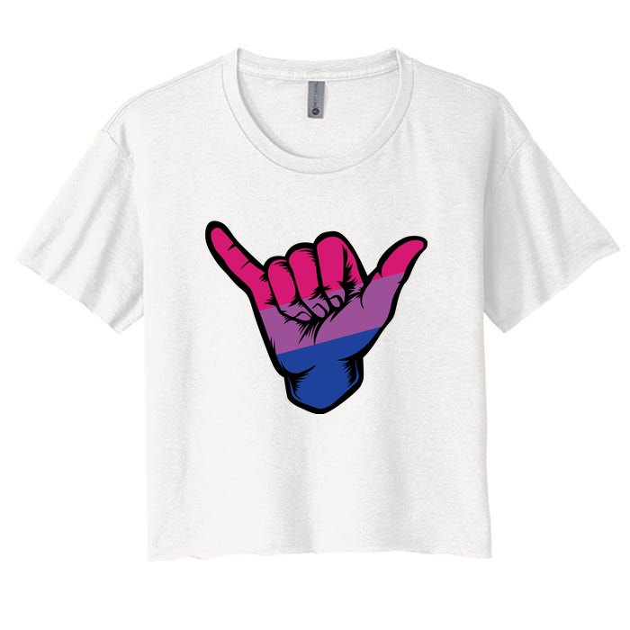 Bisexual Shaka Hand Bi Pride Flag Bisexual Pride Day Women's Crop Top Tee