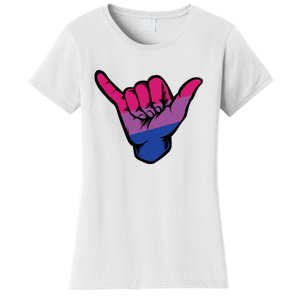 Bisexual Shaka Hand Bi Pride Flag Bisexual Pride Day Women's T-Shirt