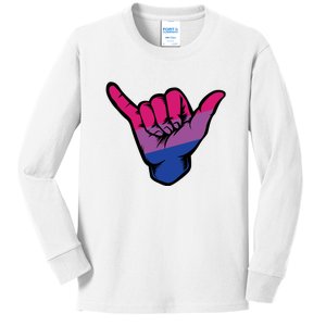 Bisexual Shaka Hand Bi Pride Flag Bisexual Pride Day Kids Long Sleeve Shirt